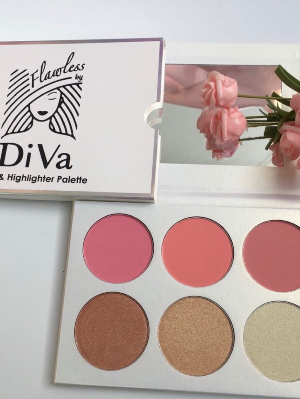 Diva Pink & Coral Blush and Gold Highlighters Palette